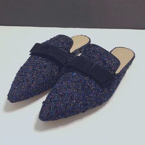 Ann Tayler Elise Tweed Bow Slide Size 8
